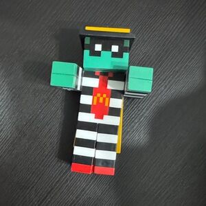 Striped Toy Figure with Red and Green Accents   Burglar Thief McDonald’s